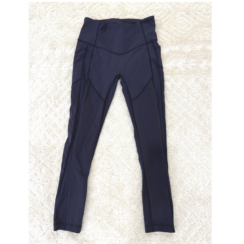Lululemon All the Right Places HR Drawcord Tights Navy Blue Size 6
